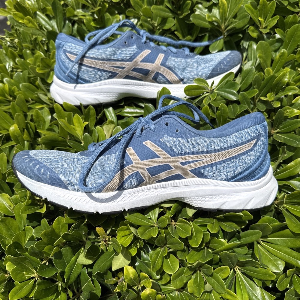 Asics Women's 9.5 Gel-Kumo Lyte Blue Gold‎ Running Shoes 1012A572-400